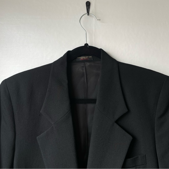 Vintage Hunter’s Glen Black Classic Single Button Blazer Suit Jacket Size 10 - Picture 3 of 16